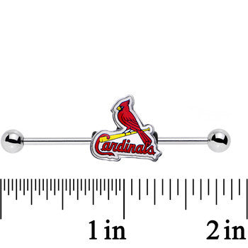 14G Licensed MLB Steel St Louis Cardinals Industrial Barbell 38mm