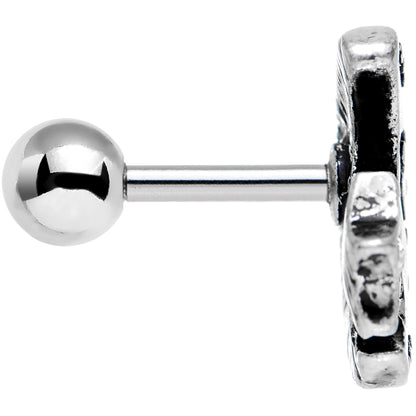 16G 1/4 Clear Gem Moon and Star Left Tragus Cartilage Earring