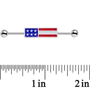 14G USA All Day American Flag Industrial Barbell 38mm