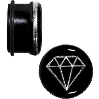7/8 Black PVD Show Me Shapes Rhombus Single Flare Plug Set