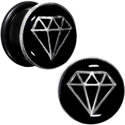 5/8 Black PVD Show Me Shapes Rhombus Single Flare Plug Set