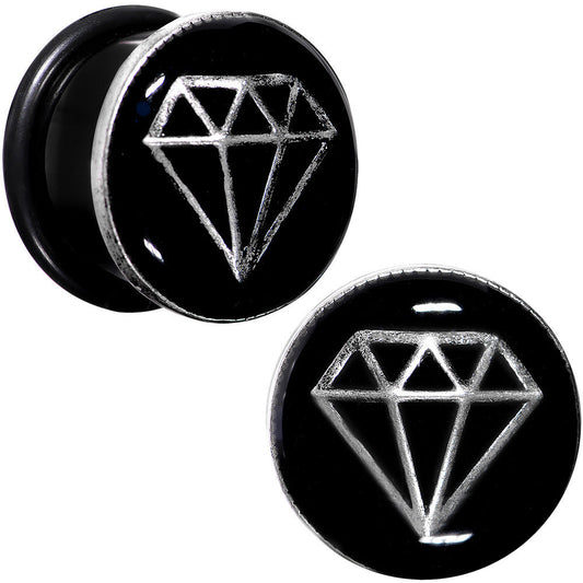 5/8 Black PVD Show Me Shapes Rhombus Single Flare Plug Set