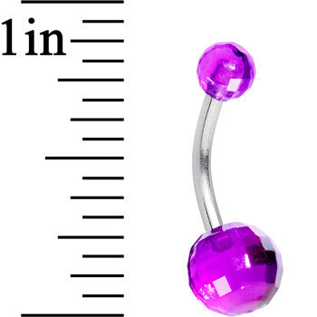 Purple Acrylic Big Bottom Disco Ball Basic Belly Ring