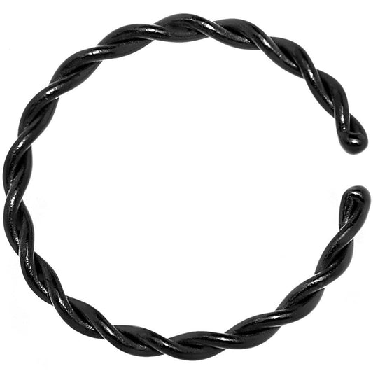 20G 5/16 Black IP Annealed Steel Seamless Braided Circular Ring