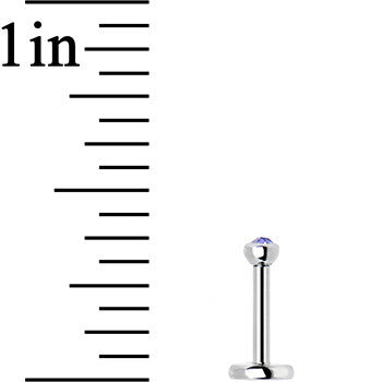 18G 1/4 Tanzanite 2mm CZ Internally Threaded Cartilage Earring