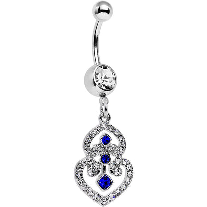 Clear Blue Gem Fancy Delilah Dangle Belly Ring