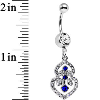 Clear Blue Gem Fancy Delilah Dangle Belly Ring