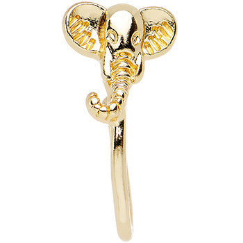 Elegant Elephant Adjustable Clip On Fake Nose Ring
