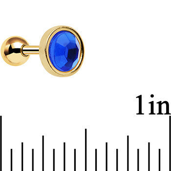 Gold Anodized Red White Blue Tragus Cartilage Earring Set of 3