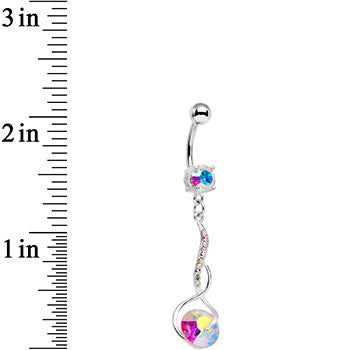 Aurora Gem Teriyaki Twisted Strip Drop Dangle Belly Ring