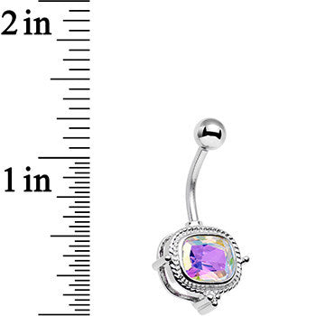 Aurora Gem Fancy Furbish Frame Belly Ring