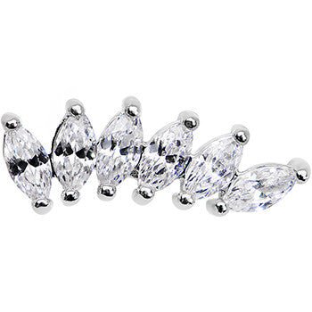 18G 1/4 Clear Cubic Zirconia Elegant Crown Cartilage Earring