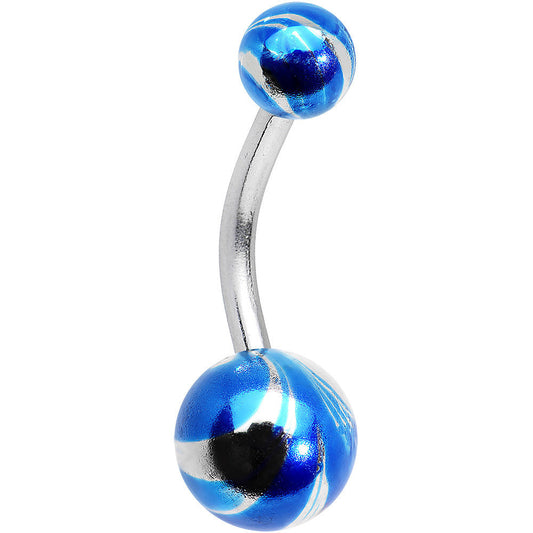 Blue Swirl Ball Ends Super Simple Belly Ring
