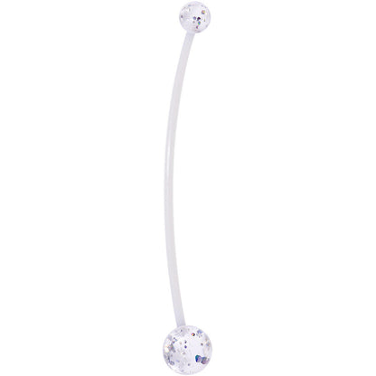 Clear Ultra Glitter Glamour PTFE Pregnancy Belly Ring
