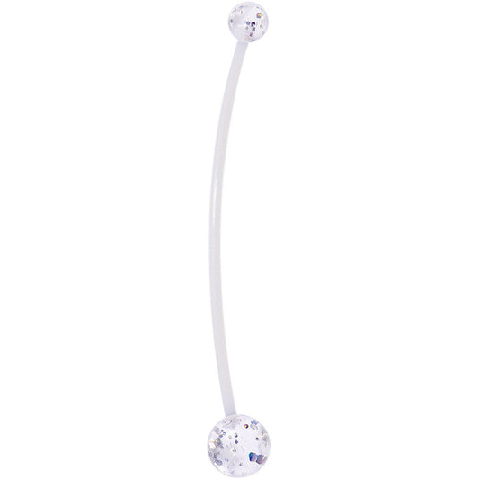 Clear Ultra Glitter Glamour PTFE Pregnancy Belly Ring