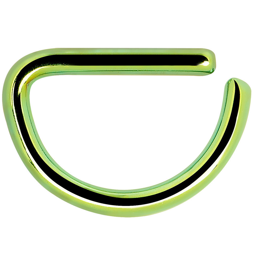 16G 5/16 Green Anodized Stainless Steel Simple Septum Ring