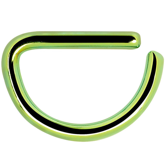 16G 5/16 Green Anodized Stainless Steel Simple Septum Ring