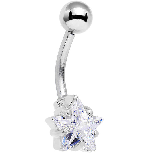 Clear Gem Shoot for the Star Belly Button Ring