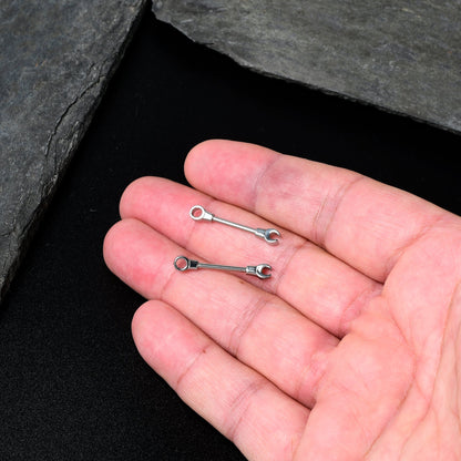 14G 13mm Combo Wrench Barbell Nipple Ring Set