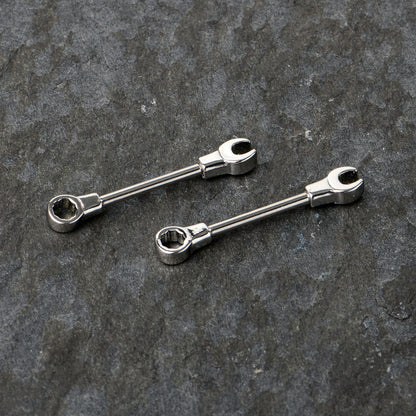 14G 13mm Combo Wrench Barbell Nipple Ring Set