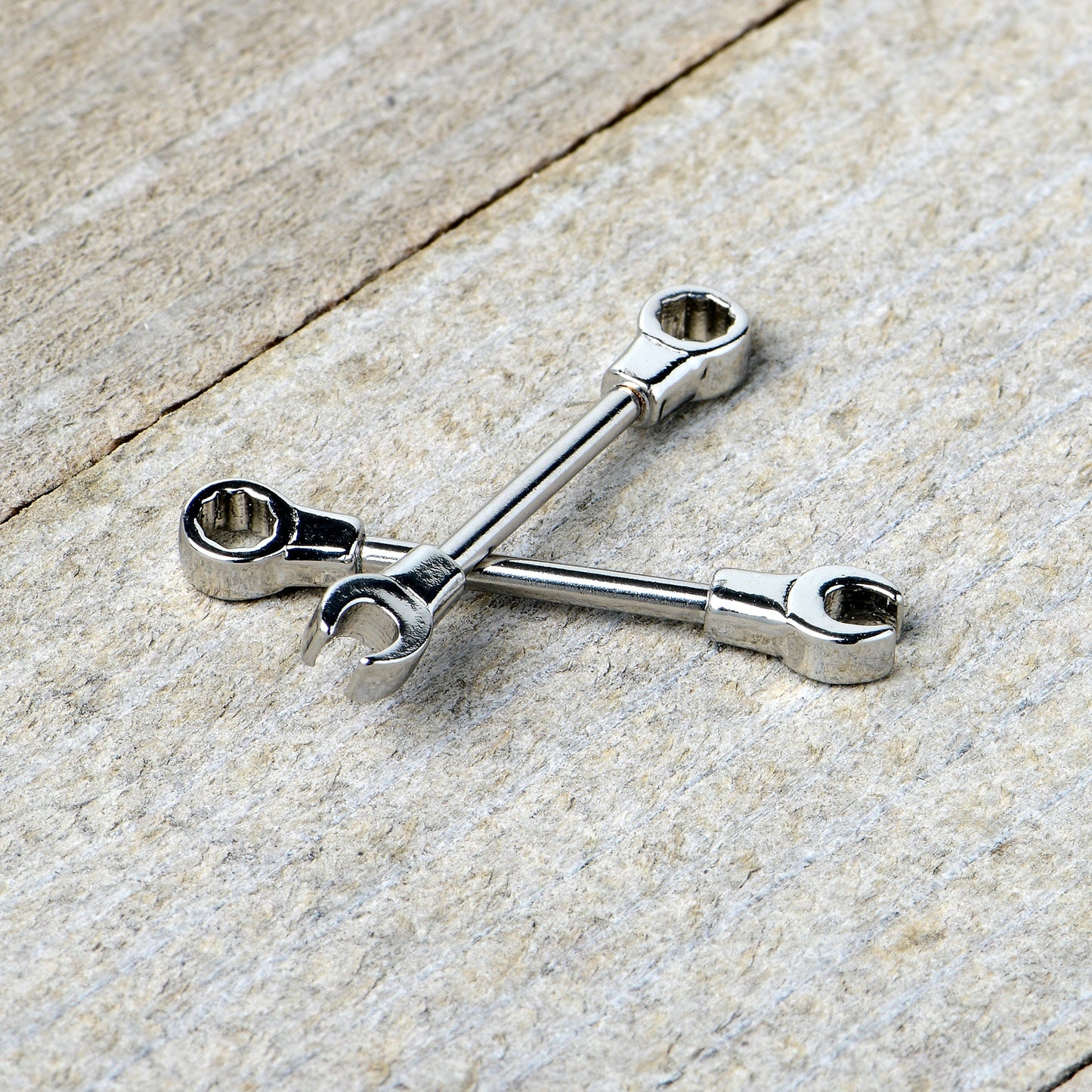14G 13mm Combo Wrench Barbell Nipple Ring Set