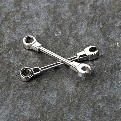 14G 13mm Combo Wrench Barbell Nipple Ring Set