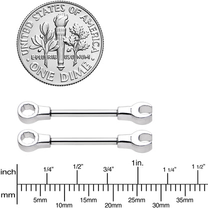 14G 13mm Combo Wrench Barbell Nipple Ring Set