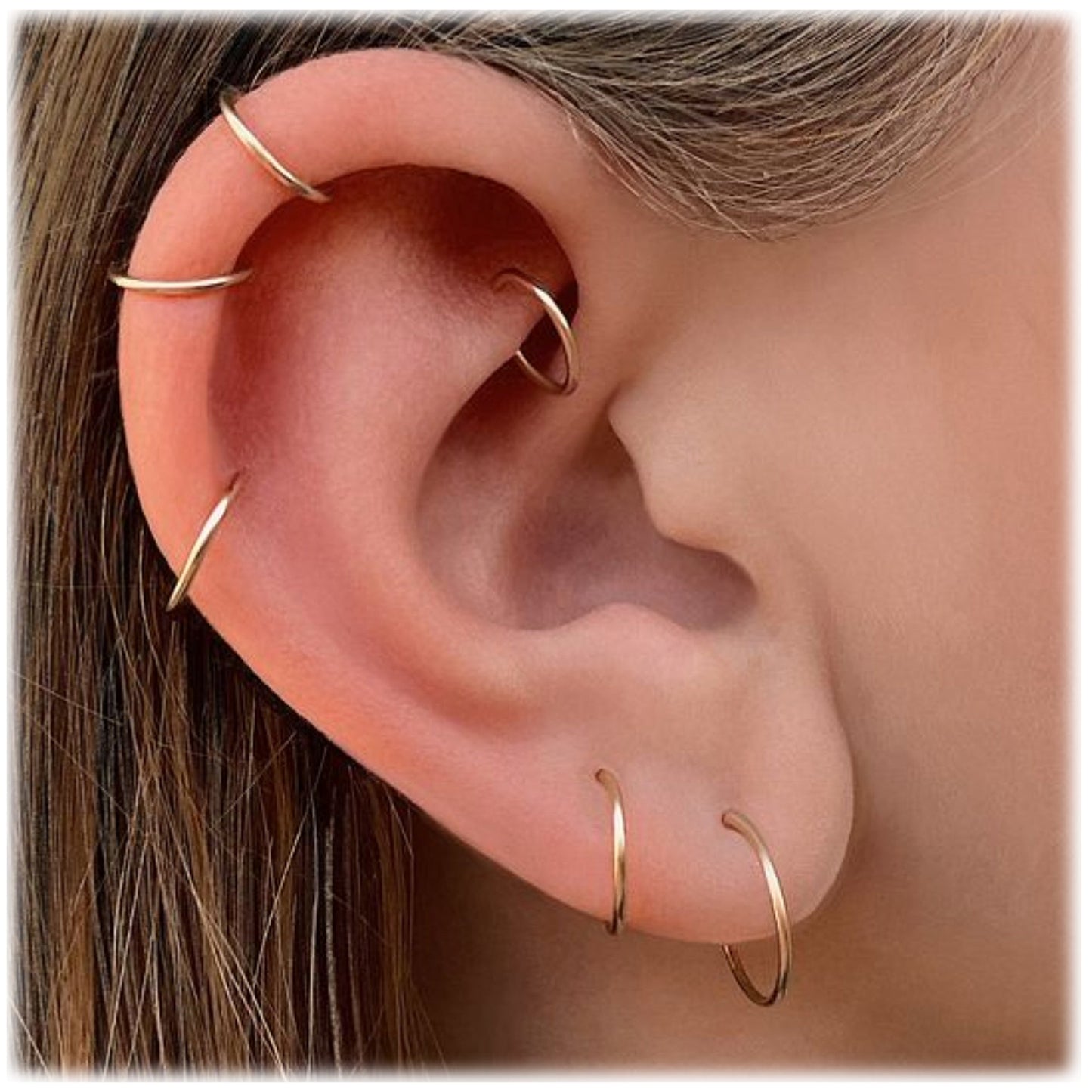 14G 1/2 Solid G23 Implant Grade Titanium Hinged Segment Ring