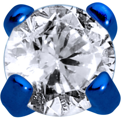 5/16 Clear 2mm Gem Blue IP Internally Threaded Labret Monroe Tragus