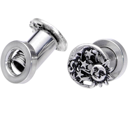 Cosmic Sun and Moon Screw Fit Tunnel Plug Set 6mm to 25mm