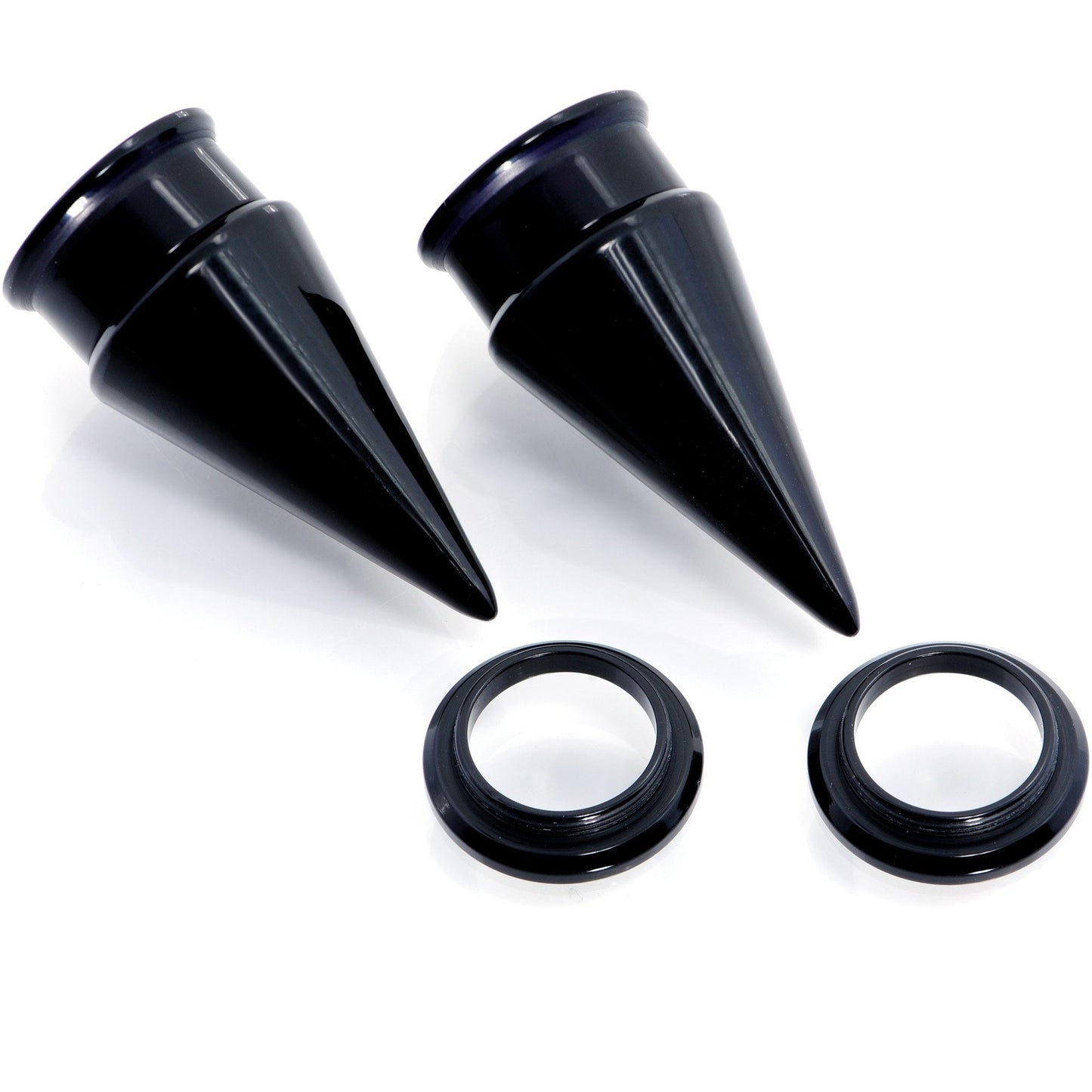 Black 2 in 1 Interchangeable Screw Fit Plug and Taper Set
