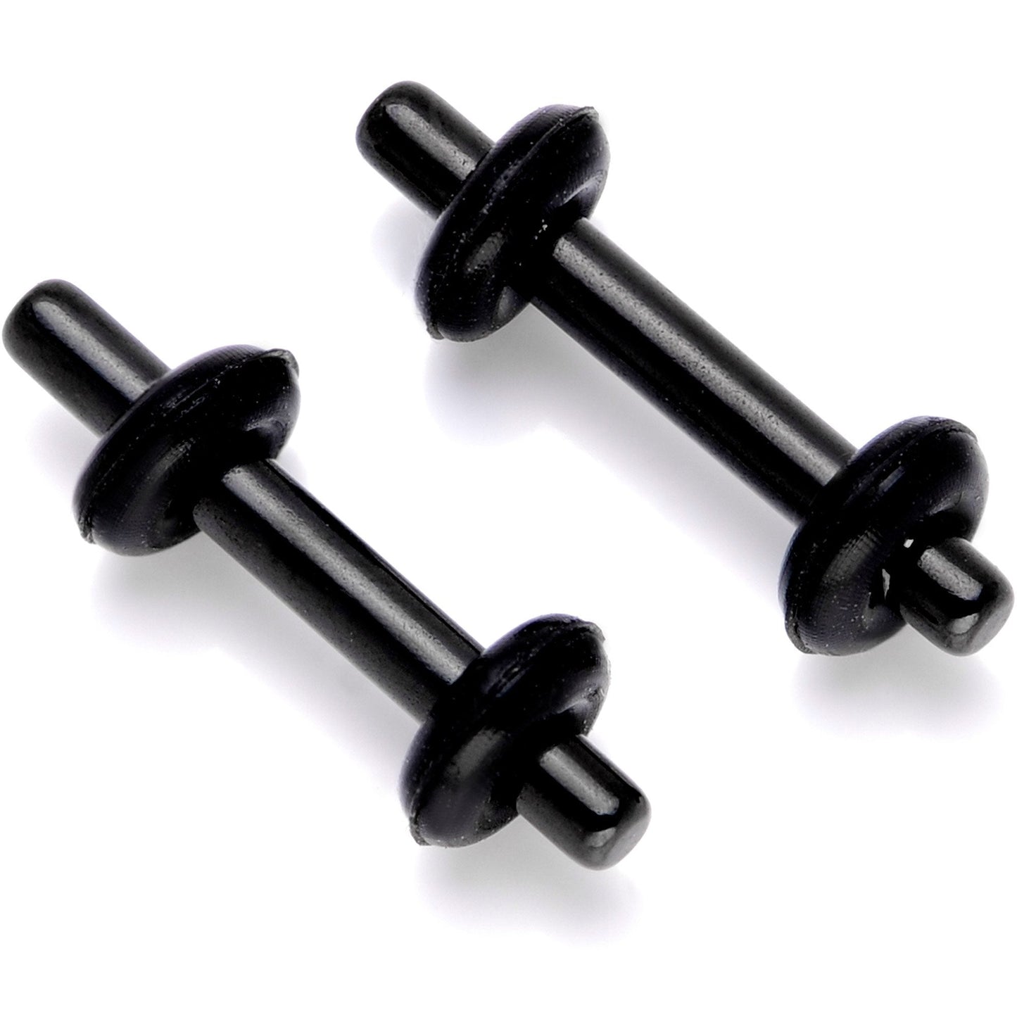 Black Anodized Titanium Micro Straight Plug Set 14G to 8G