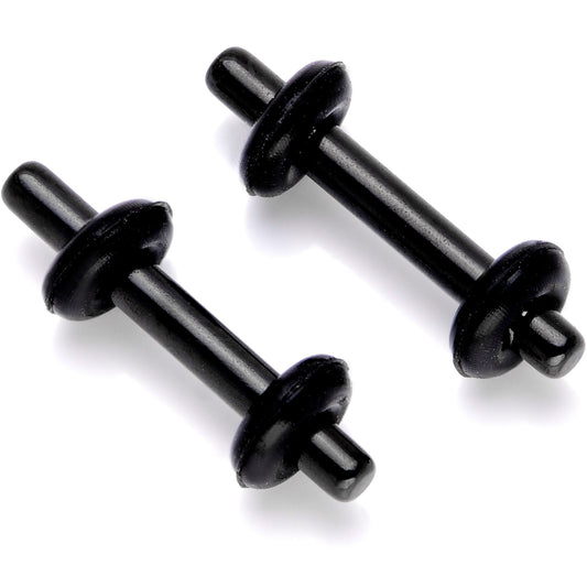 Black Anodized Titanium Micro Straight Plug Set 14G to 8G