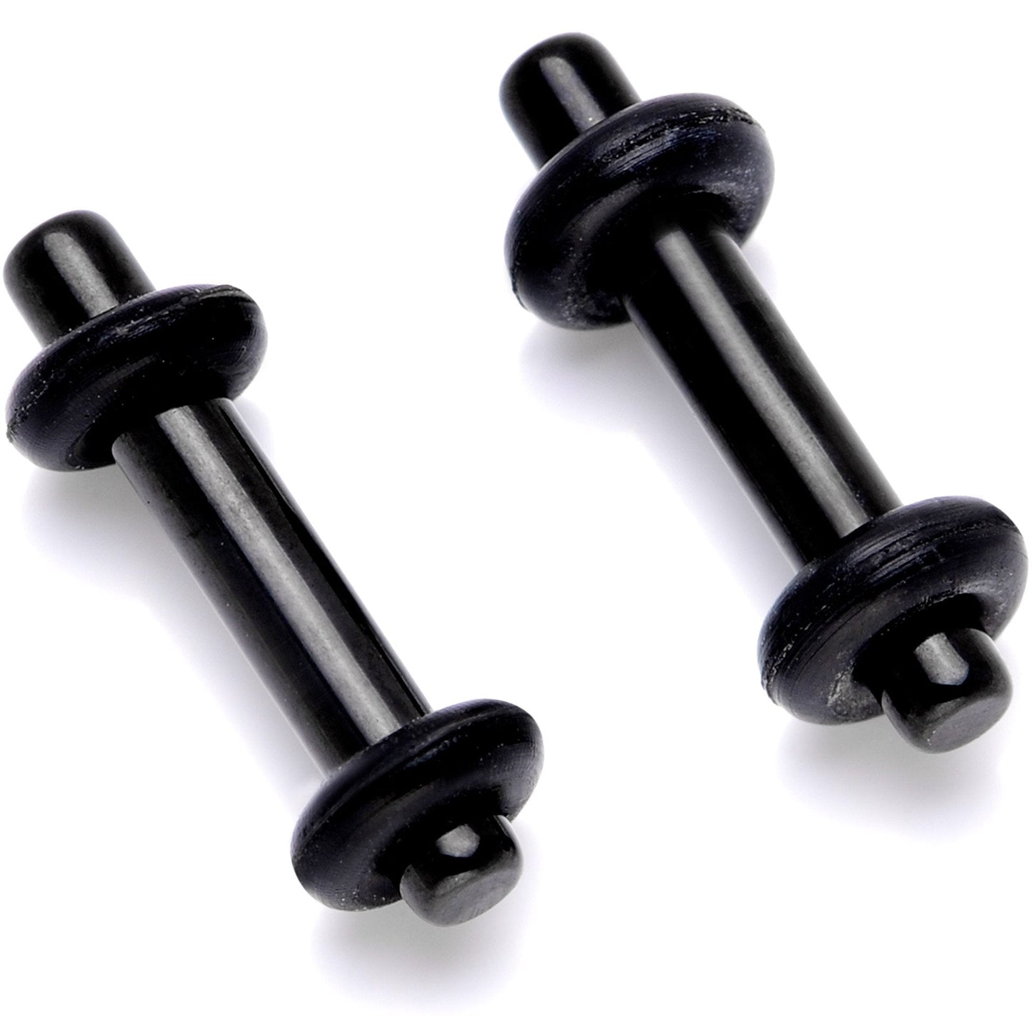Black Anodized Titanium Micro Straight Plug Set 14G to 8G