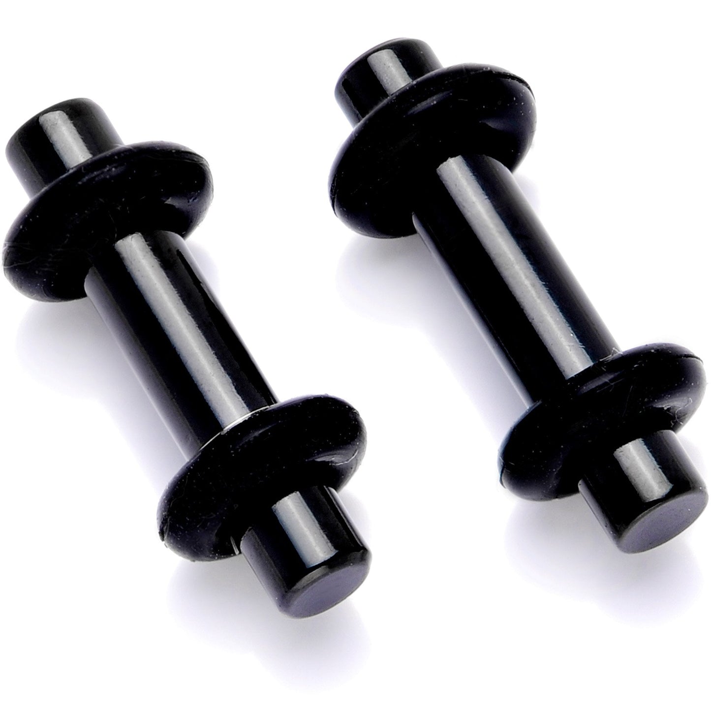 Black Anodized Titanium Micro Straight Plug Set 14G to 8G
