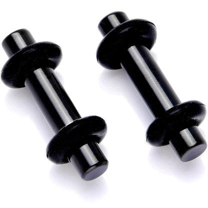 Black Anodized Titanium Micro Straight Plug Set 14G to 8G