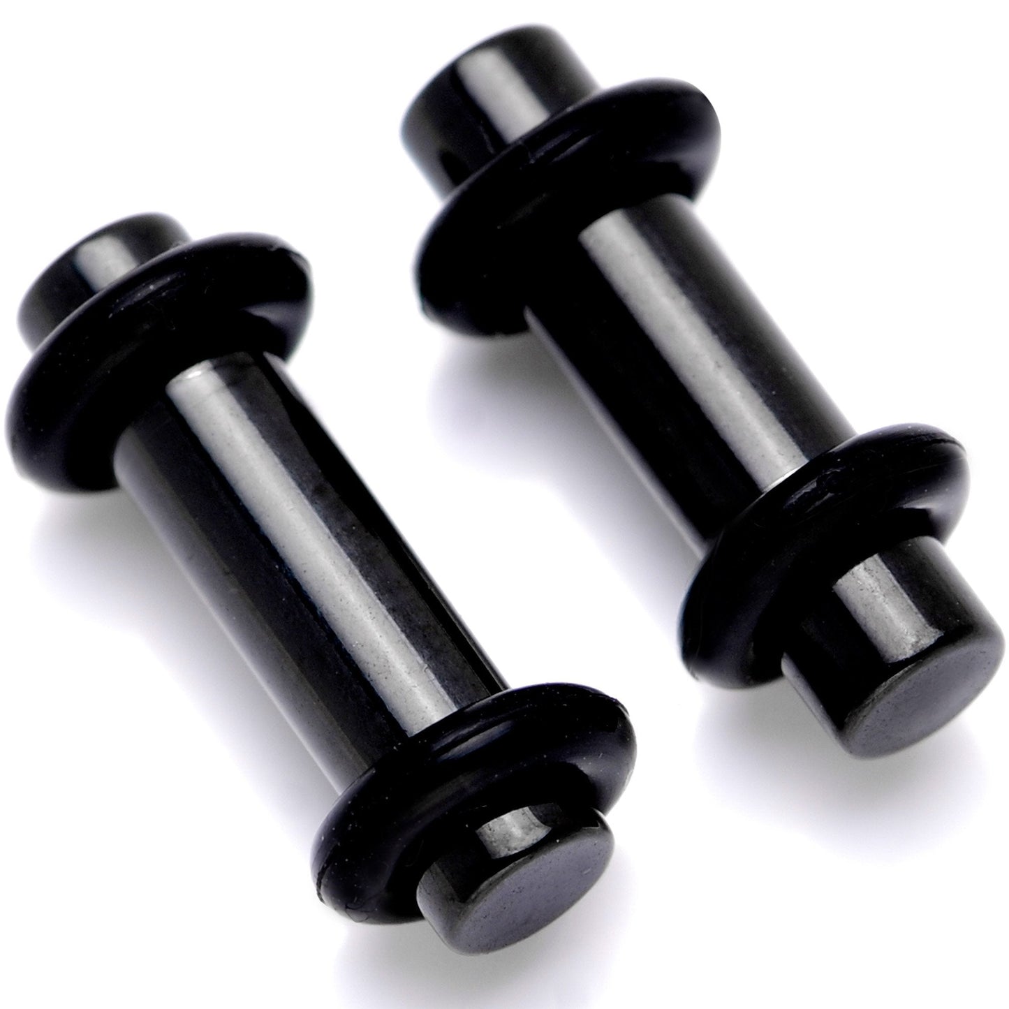 Black Anodized Titanium Micro Straight Plug Set 14G to 8G