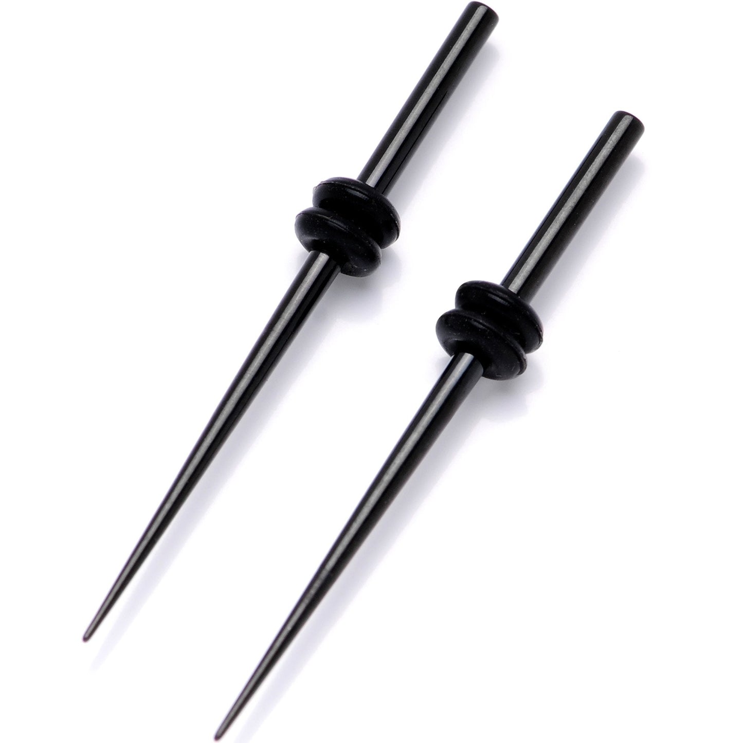 Black Anodized Titanium Micro Taper Straight Plug Set 14G to 8G