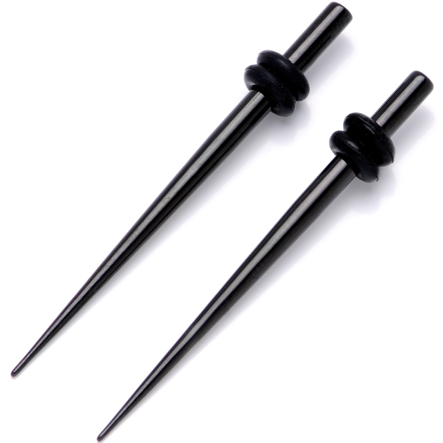Black Anodized Titanium Micro Taper Straight Plug Set 14G to 8G
