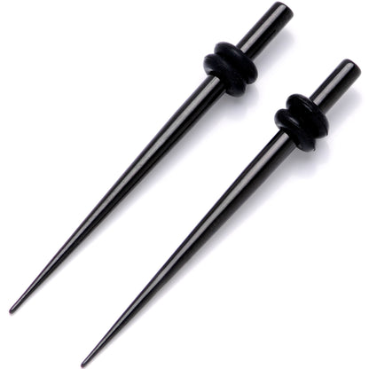 Black Anodized Titanium Micro Taper Straight Plug Set 14G to 8G