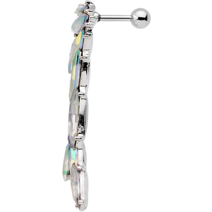 1/4 Aurora Gem Feathered Cascade Tragus Cartilage Earring