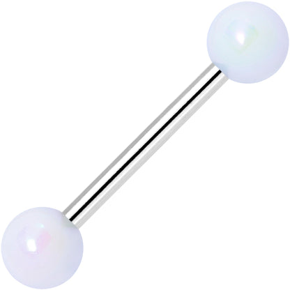 Multi Color Pearlescent Acrylic Ball Barbell Tongue Ring Set of 4