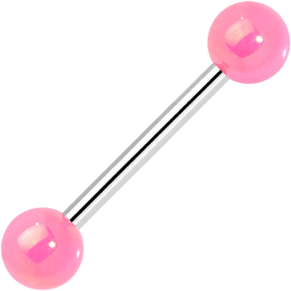 Multi Color Pearlescent Acrylic Ball Barbell Tongue Ring Set of 4