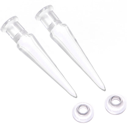 Clear 2 in 1 Interchangeable Screw Fit Plug and Taper Set