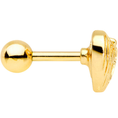 Clear CZ Gem Gold Plated Hugged Heart Cartilage Tragus Earring