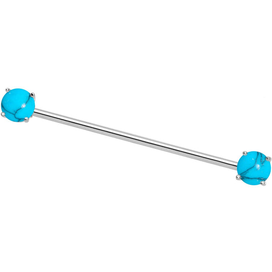 Faux Turquoise End to End Industrial Barbell 38mm