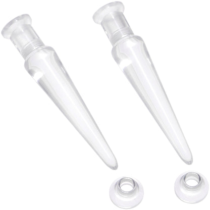 Clear 2 in 1 Interchangeable Screw Fit Plug and Taper Set