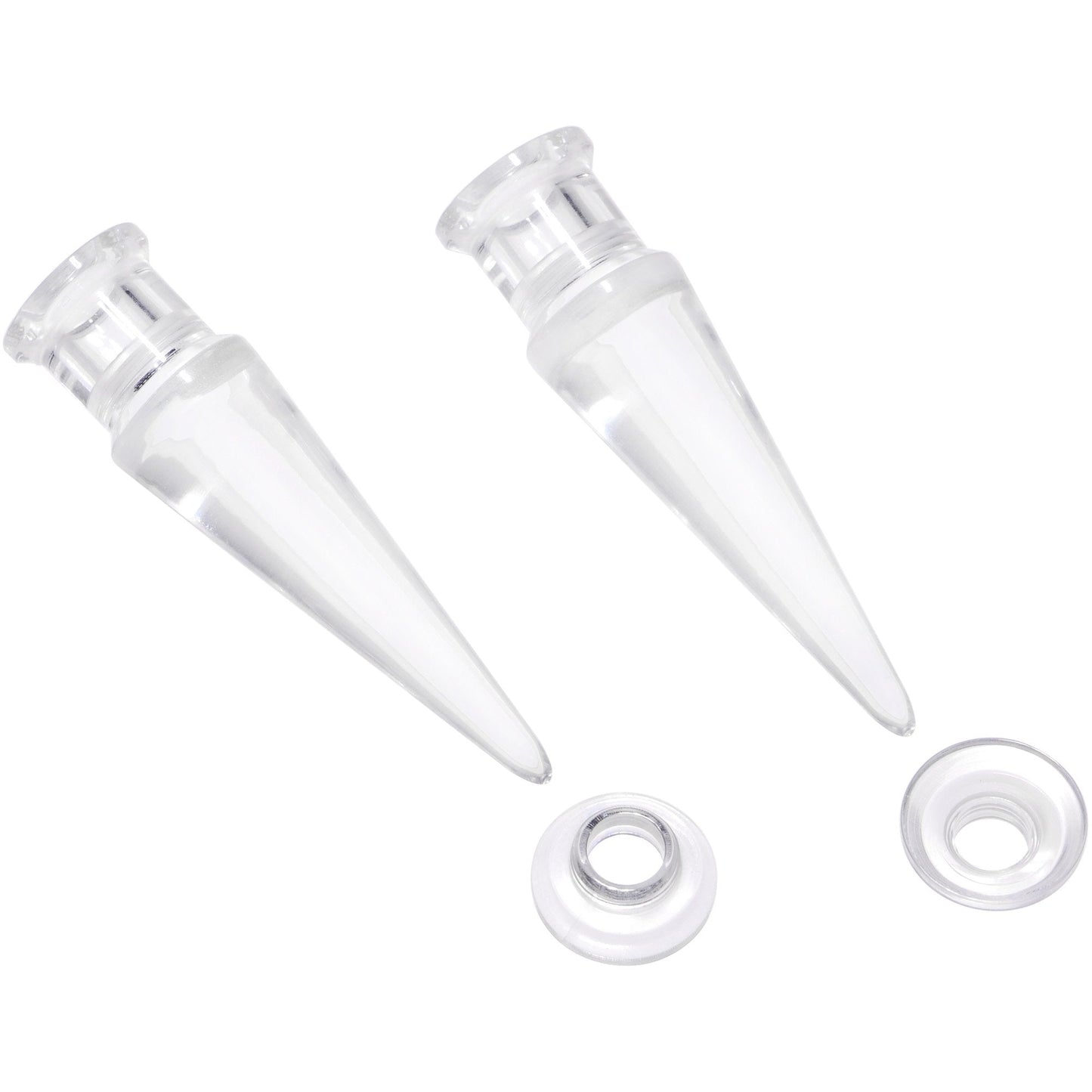 Clear 2 in 1 Interchangeable Screw Fit Plug and Taper Set
