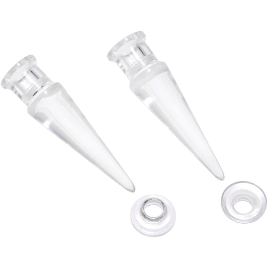 Clear 2 in 1 Interchangeable Screw Fit Plug and Taper Set