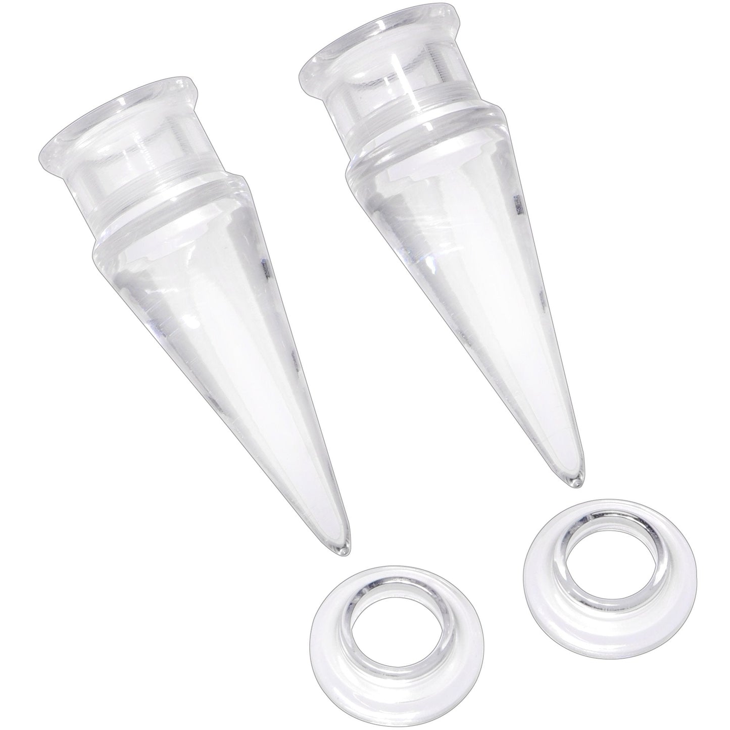 Clear 2 in 1 Interchangeable Screw Fit Plug and Taper Set